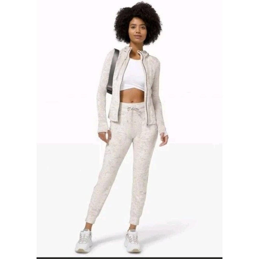 Lululemon Crushed Velvet Jogger Pants Light Grey